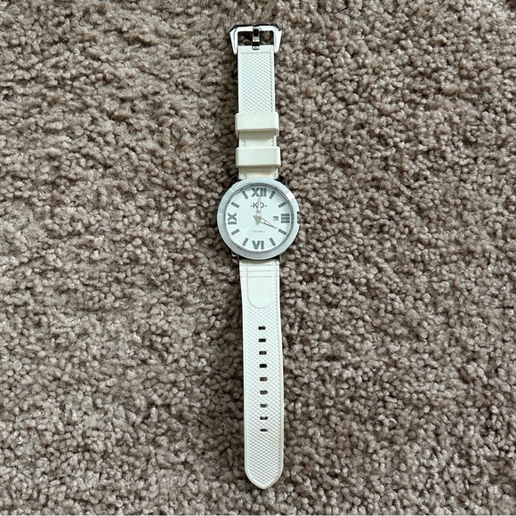 KO Knock Out Round 1 40mm All White Silicone Roman Numeral Watch K1306 - Picture 3 of 10